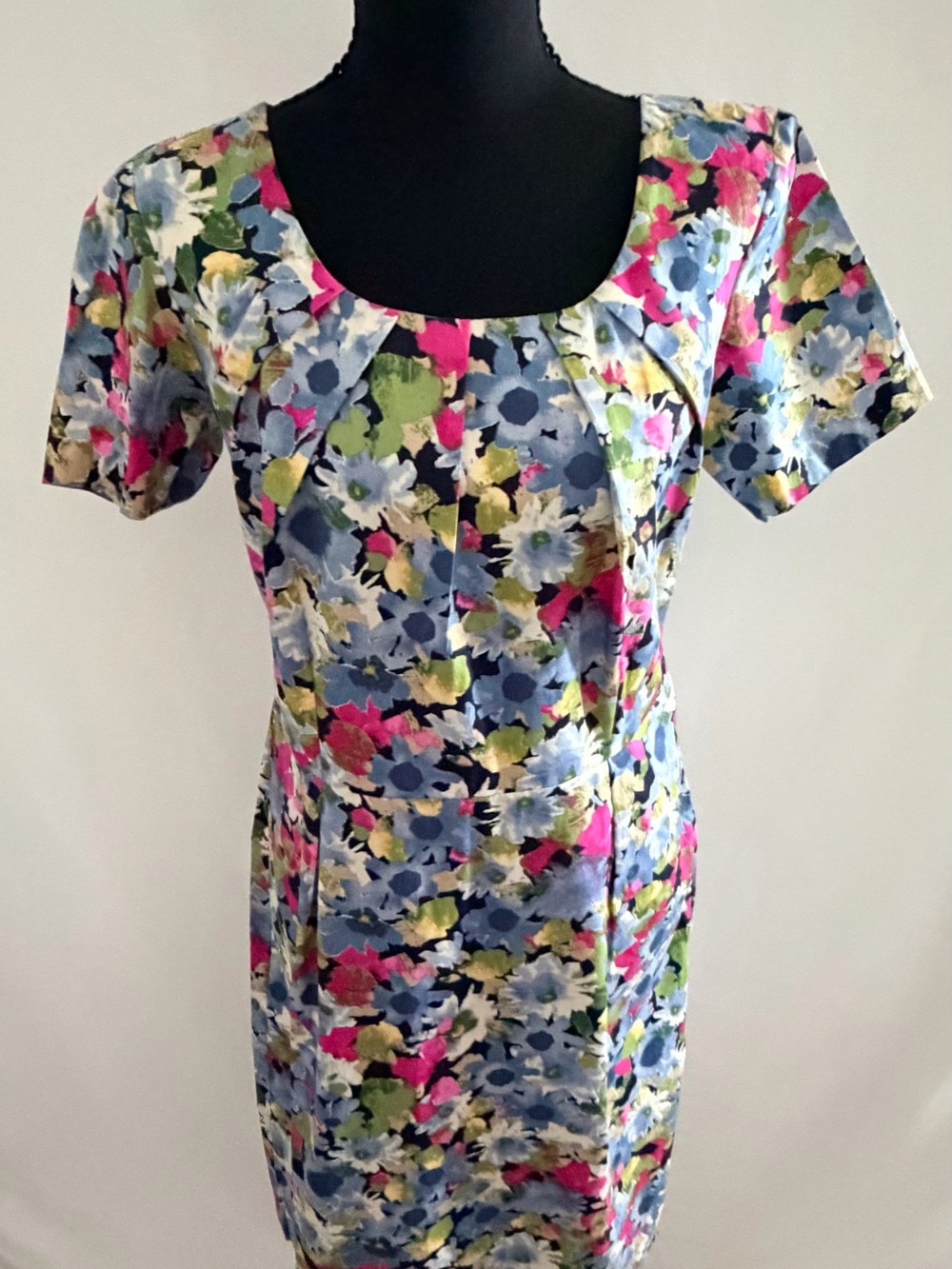 Yaly Couture Floral Scoop Neck Dress - Multicolor Size 8 Art to wear Fancy